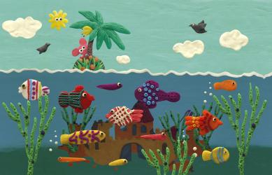 аппликаци из пластилина