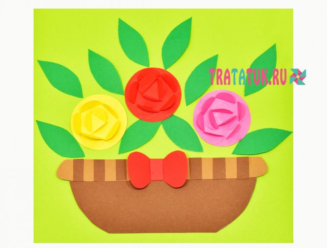 аппликация с розами