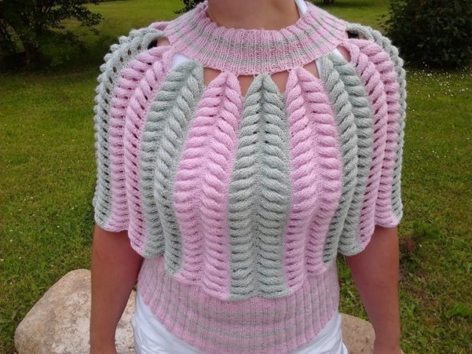 Азиатская косичка спицами