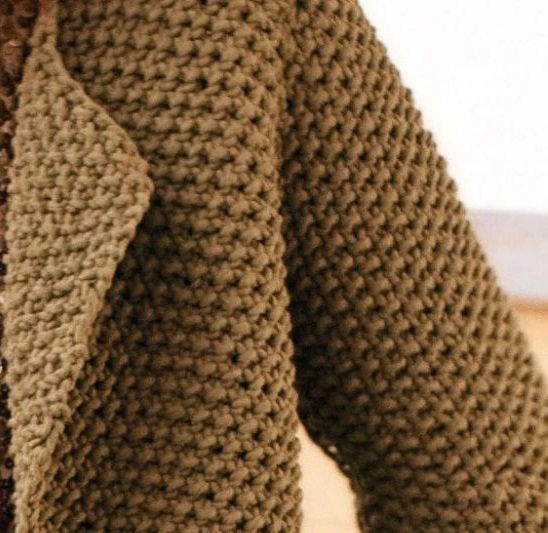 Фото жемчужный узор в вязании кардигана