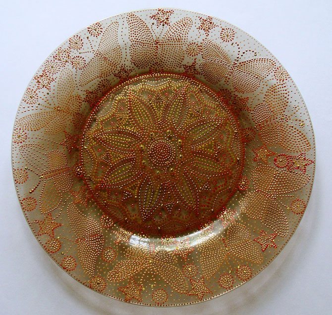 Готовая тарелка с росписью