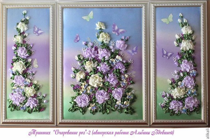картины розы лентами