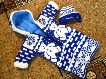 Конверт и шапочка для малыша спицами