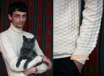 Мужской джемпер спицами