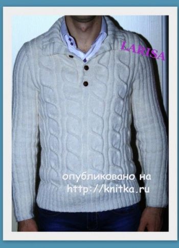 Мужской свитер спицами