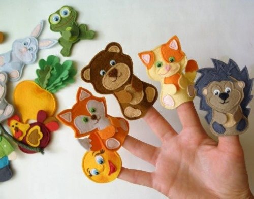 Пальчиковый театр из фетра своими руками. Выкройки, шаблоны, мастер-классы