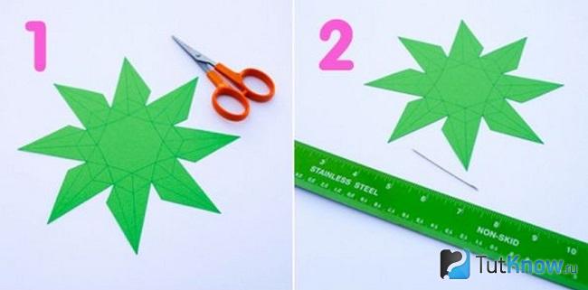 Размеченные бумажные заготовки для создания алмаза