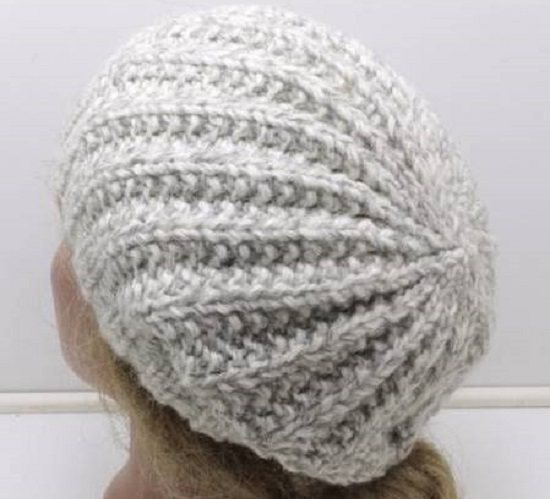 шапка польской резинкой на круговых спицах