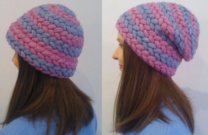 Шапка с отворотом Бини.
