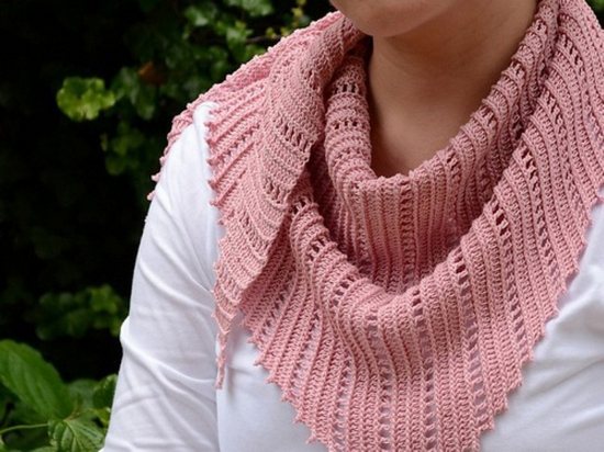 Схема вязания плотной косынки