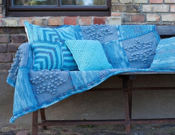 Тунисское вязание крючком: пледы, подушки, покрывала. Схемы из остатков пряжи