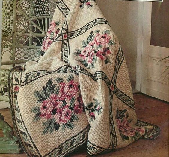 Тунисское вязание - плед